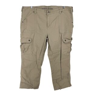 Duluth Trading‎ Womens CurveSetter Waistband Cargo Pants Khaki Size 18 33